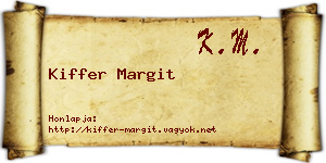 Kiffer Margit névjegykártya