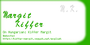 margit kiffer business card